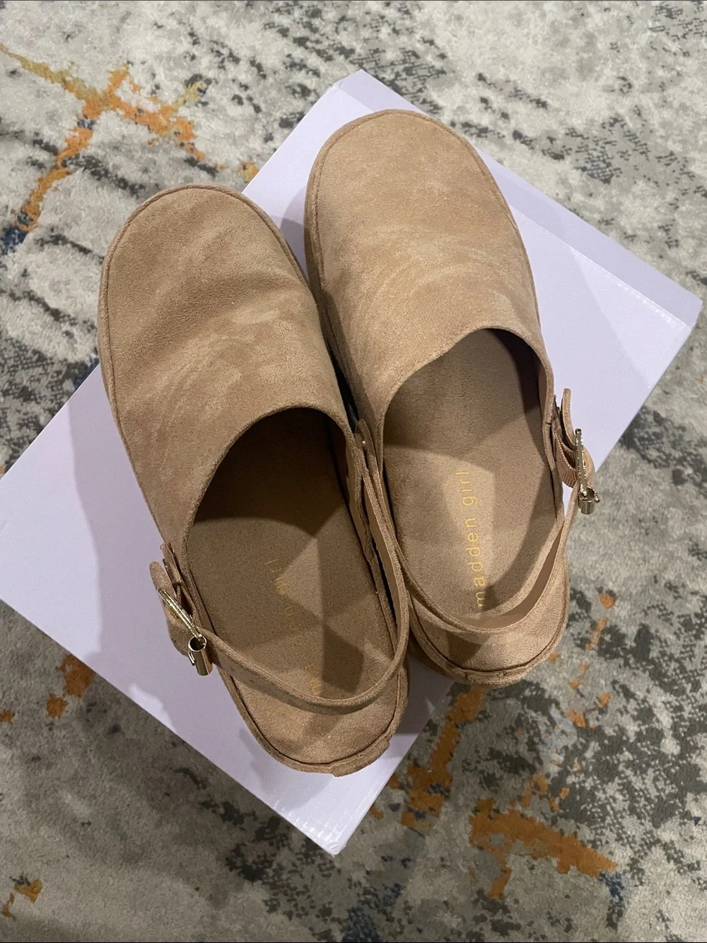 Madden Girl Sand Suede Platform Mule with Buckle